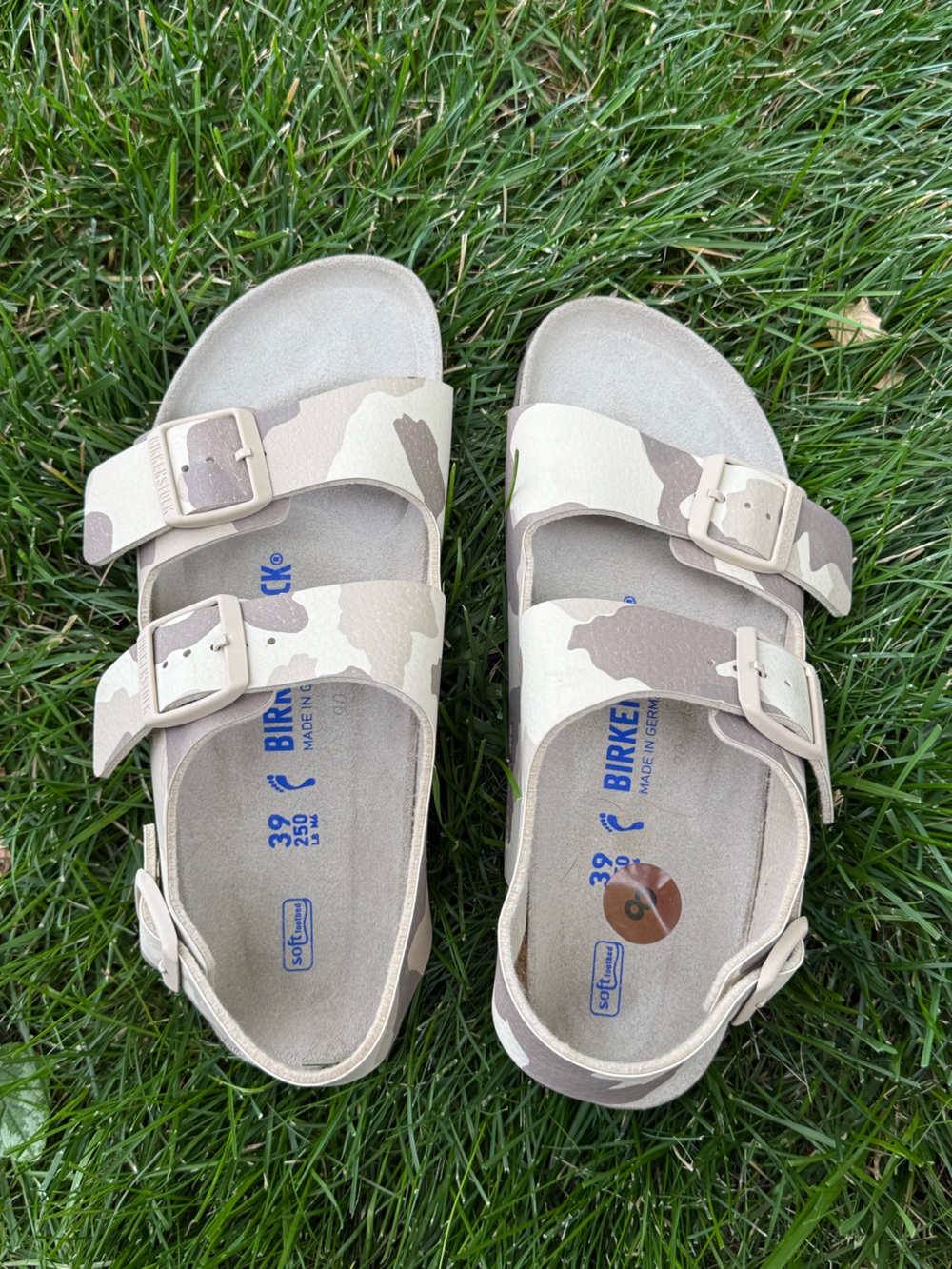 Birkenstock womans Sandal in Beige and Light Brown Camo